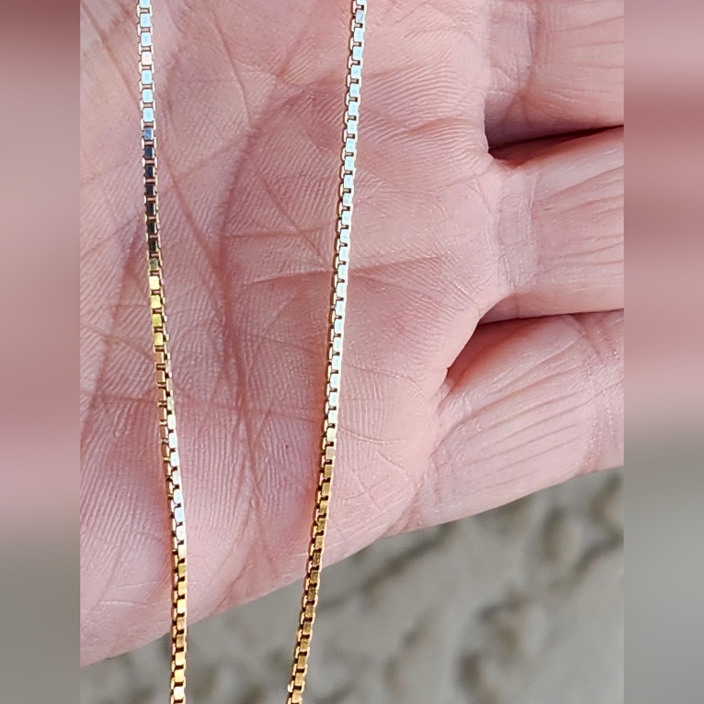 14k Solid Yellow Gold Box Chain - image 6